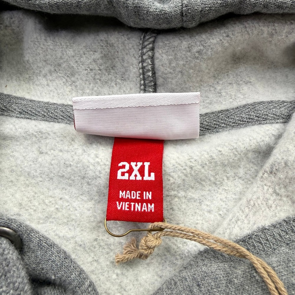 Mitchell & Ness Hampton Pirates Short Sleeve Hoodie Mens 2XL Grey Pullover HBCU - Picture 2 of 7